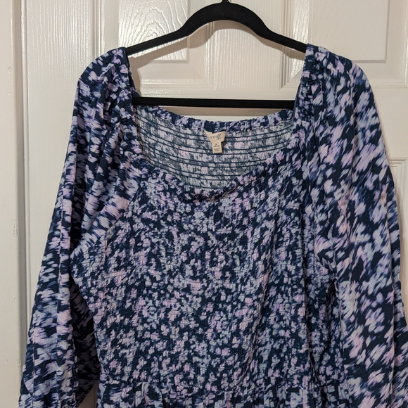 Terra & Sky Blue and Purple Smocked Dress - Picture 8 of 9